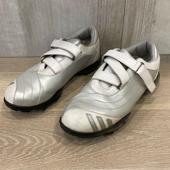 Women's Adidas Spiked Golf Shoe - Grey and White, size 6.5 - Picture 1 of 8